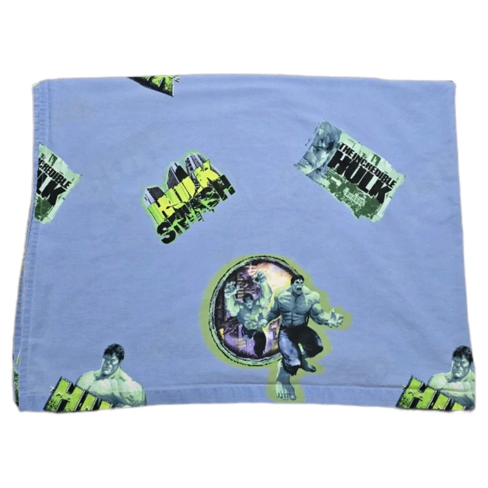 Vintage The Incredible Hulk Flat Twin Bed Sheet Kids Retro Bedroom Cartoon 42x92